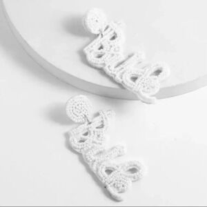 Bride Elegant Drop Beaded Earrings NWT